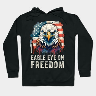 Patriotic Eagle Eye On Freedom Red White And Blue Design Hoodie